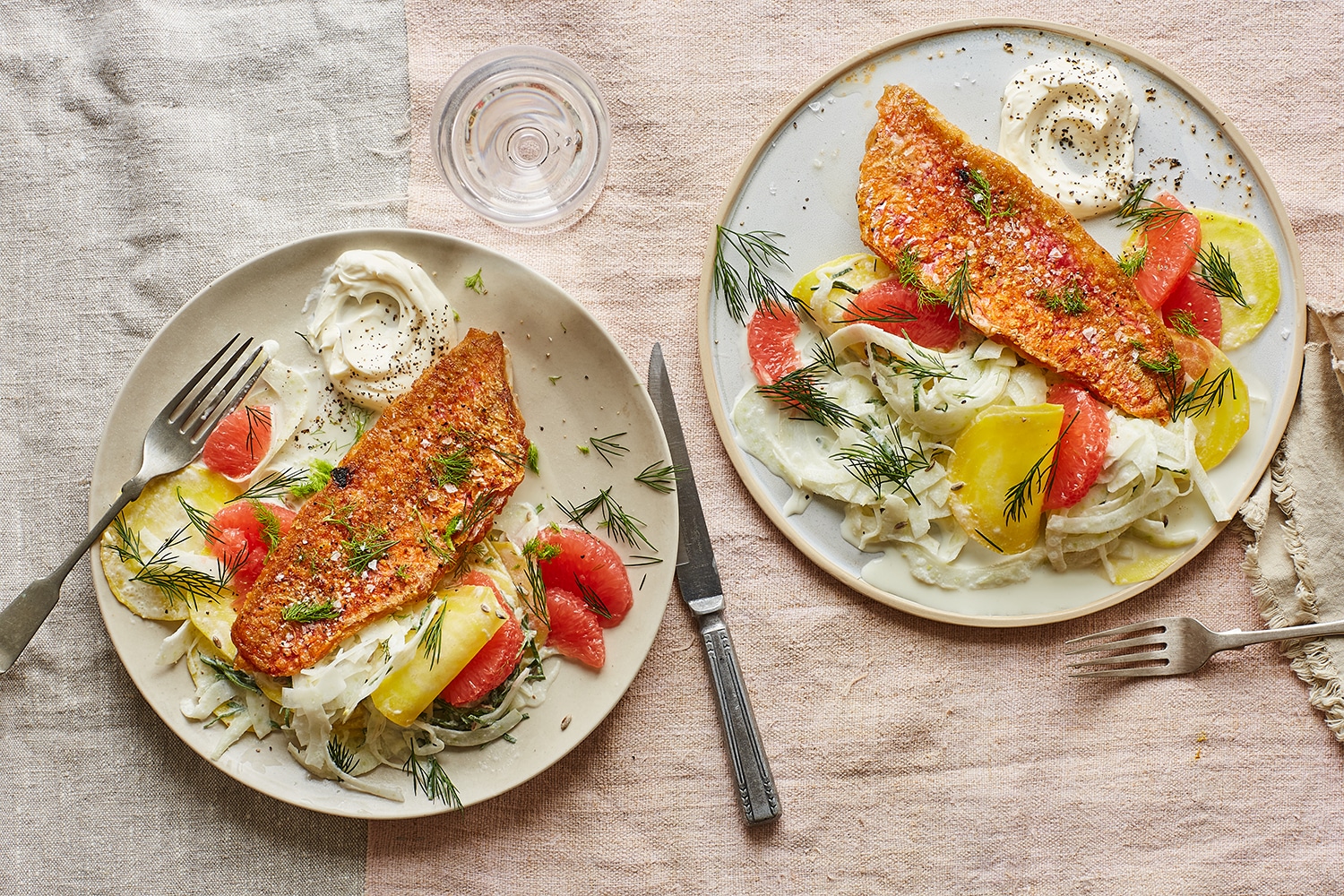 Fillet of red mullet with shaved summer salad 1