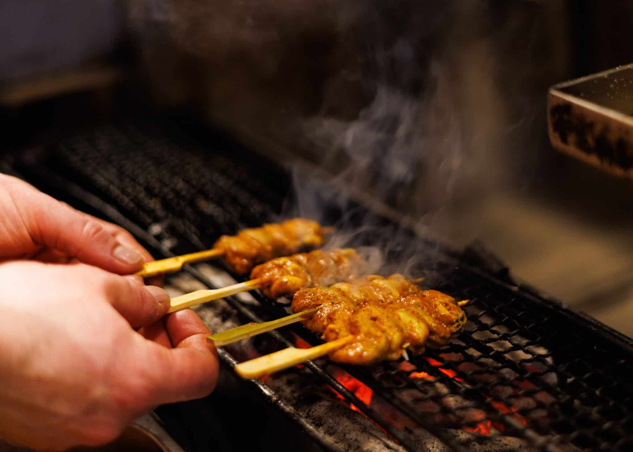 Chicken on the grill at Borough Market's Kolae restaurant