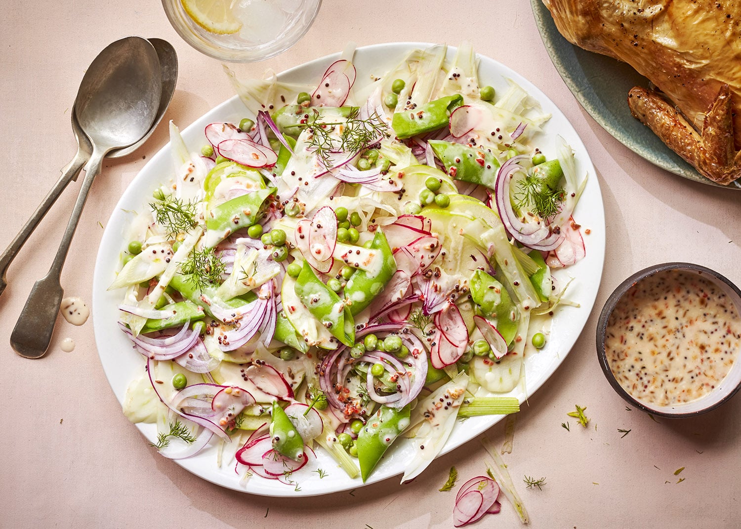 Radish, broad bean & fresh pea salad
