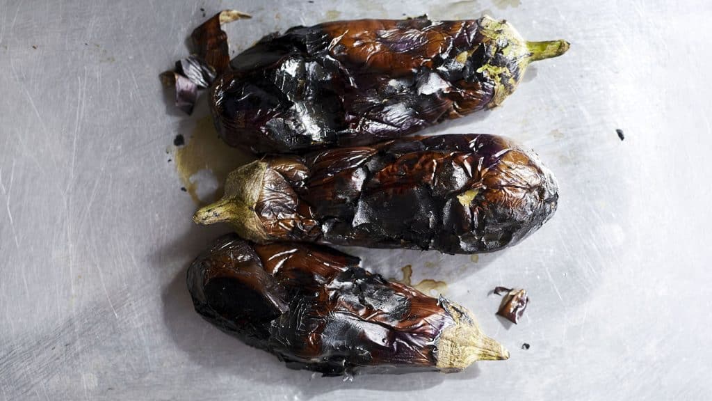 Blackened aubergines