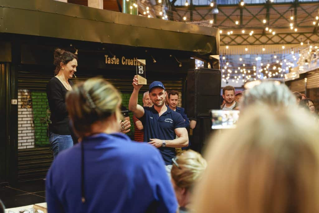 The shuck-off winner at the Evening of Seafood
