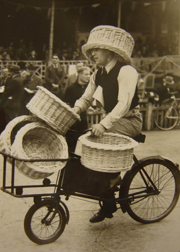 A bike-based basket race at one of the 1930s Borough Market sport sdays