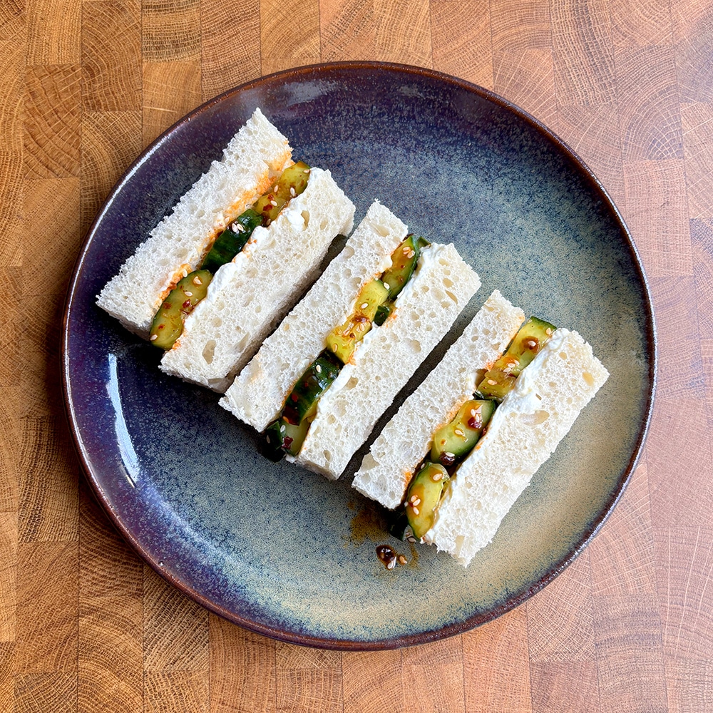 Smacked cucumber sandwiches