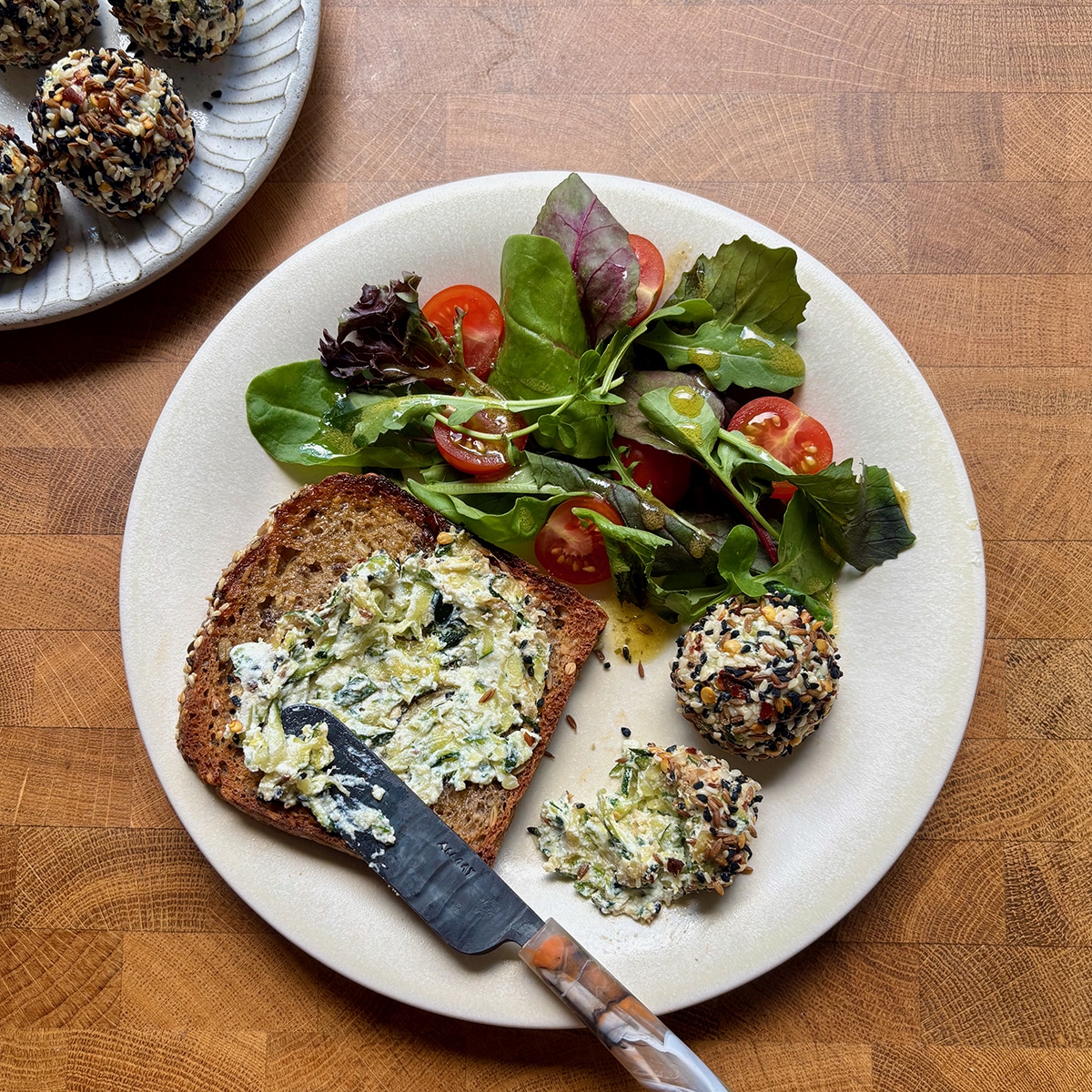 Courgette and ricotta polpette