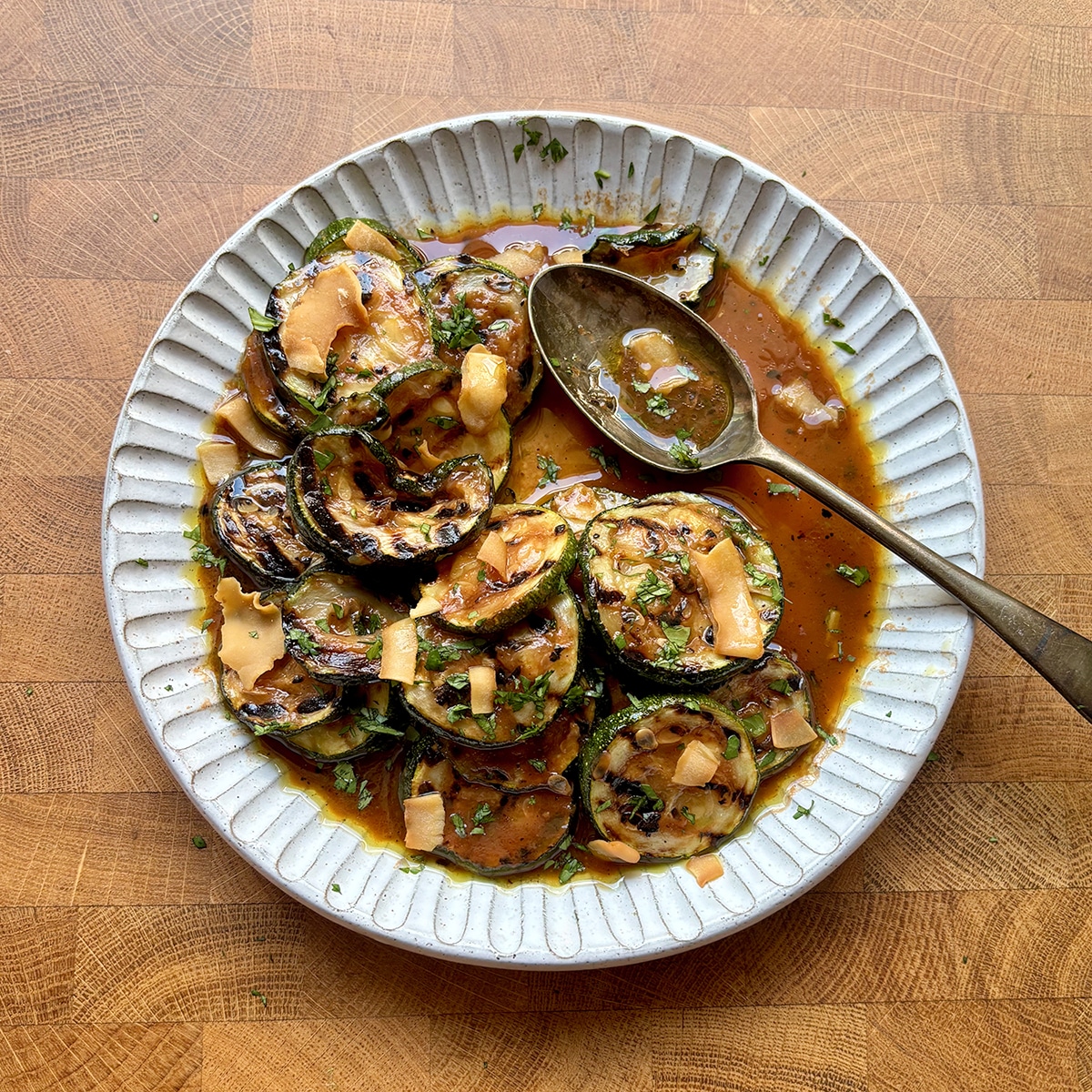 Tamarind and lime grilled courgettes