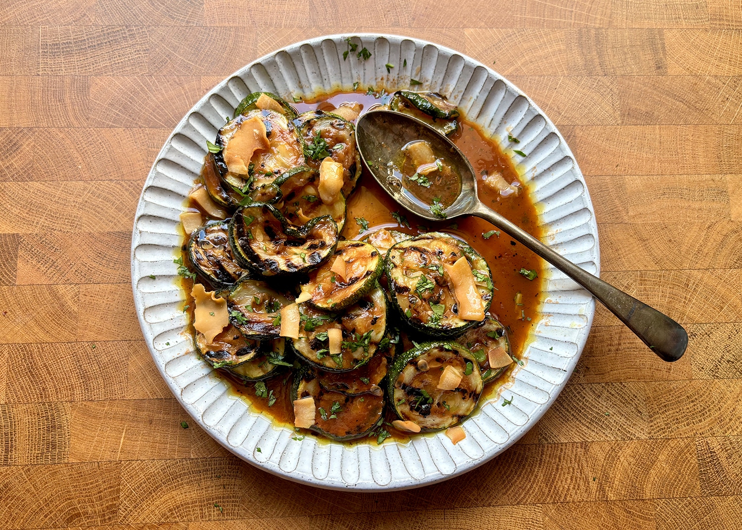 Tamarind & lime grilled courgettes